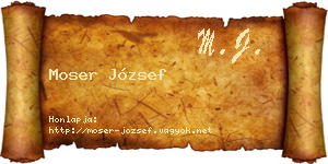 Moser József névjegykártya